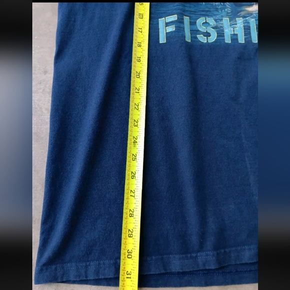 Fruit of the Loom Shirt Mens 2XL Blue Deep Sea Fishing Heavy Cotton  USA - Picture 3 of 5